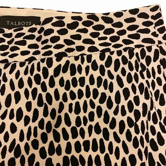 Talbots Slim Crop Black and White Cheetah Print Pants - Picture 4 of 14